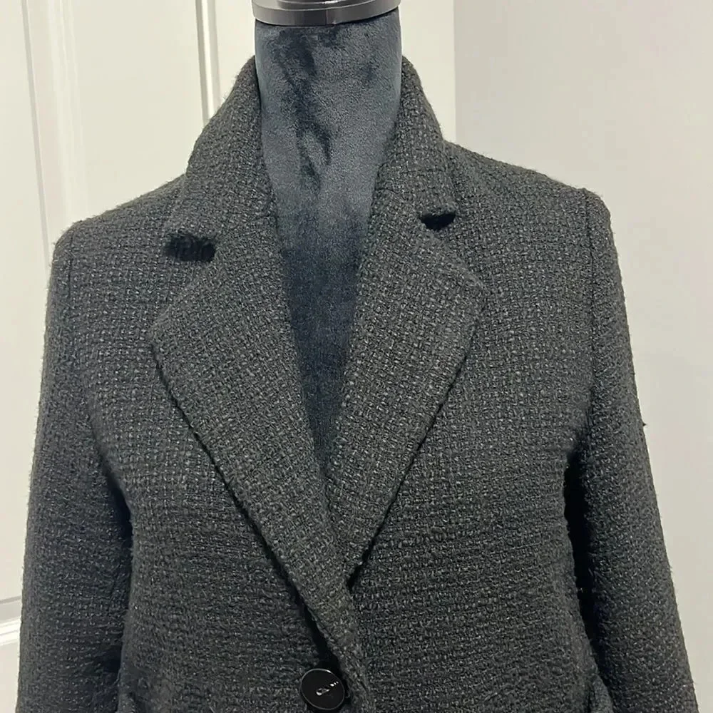 Zara || Kids Textured Pocket Coat size 11-12 Girls in black